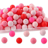 Lovyomi 60pcs 19mm Silicone Beads for Keychain Making Mix Color Round Beads for Pens and Bracelet Crafts(Pink)