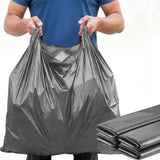 AmazingSpark 100 Pack 36 x 24 x 8 Extra Large Gray Plastic Shopping Bags(0.8 Mil Thick) Reusable Heavy Duty Large T-shirt