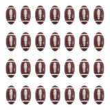 FASHEWELRY 50Pcs Opaque Acrylic Sports Ball Beads FireBrick Rugby Sports Loose Beads Oval Football Sport Spacer Bead for DIY Cra