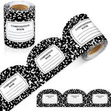 Whaline Composition Notebook Bulletin Board Border Back to School Black White Composition Notebook DieCut Border Trim for First