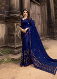 Flosive Womens Kanjivaram Silk Saree With Handloom Weaving Work With Blouse (Blue)