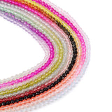FASHEWELRY 10 Strands Pastel Crystal Glass Beads 3mm Faceted Round Crystal Beads Transparent Glass Spacer Bead for Bracelet Neck