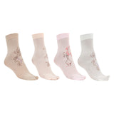 Starvis WomenS Ankle Length Nylon Thumb/Toe Half Printed Colored Summer Soft Socks (Pack Of 4)