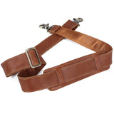Polare Full Grain Leather Adjustable Replacement Shoulder Strap with Metal Hook for Briefcase Messenger Shoulder Duffel Bag (Bro