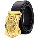 Usl MenS Pu Leather Belt (AutoLock Spinning Buckle). (Golden)