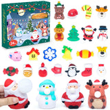 Advent Calendar 2025 with 3 Cute Jumbo and 21 Mochi Squishy Toys - 24 Days Christmas Countdown Calendar Gifts for Kids Girls Boy