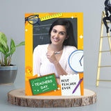 GOLDEN PEACOCK A4 Folded Teachers Day Greeting Card Personalised Photo Gift, Elegant SchoolThemed Design, Ideal for Gifting &