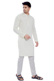 Divisive Men'S Sequince Embroidered Cotton Blend Only Slim Fit Kurta (Dkrt515_Xxl_Off White)