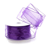 Ribbon Traditions 2.5 Wired Sheer Organza Ribbon Purple 10 Yards