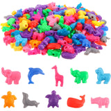 400 Pcs Animal Shaped Beads Animal Plastic Beads Colorful Marine and Jungle Animals Bead Zoo Animals Design Plastic Craft Bead f