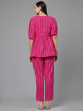 Stylum Women'S Woven Design Cotton Co-Ord Set (Csramyapink34_Pink, Xs)