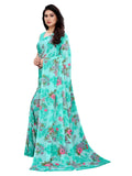 Satrani Womens Polyester Saree (2041St576_Aqua Blue)