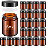 Domensi 48 Pcs 6oz Glass Jars with Lids Leakproof Round Airtight Empty Cosmetic Jars with Inner Liners Lid for Storing Lotions S