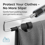 USTECH 8-Tier Swing Arm Pants Hanger, Foam-Padded, Chrome Finish