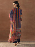 Libas Womens Printed Organza Straight Kurta With Trousers And Dupatta Mutli 2Xl