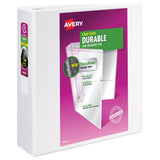 Avery Durable View 3 Ring Binder, 3 Inch Slant Rings, 1 White Binder (17042)