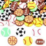 Weysat 30g Small Sports Polymer Clay Slices 0.2 Inch Tiny Clay Multiple Ball Pieces Sports Sprinkle Baseball Tennis Basketball S