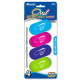 BAZIC Erasers, Bright Color Oval Eraser (4/Pack) Latex Free, Large Size Block Erasers for Art Drawing School Office Teachers, 1