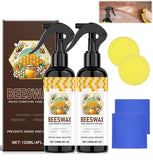 VOGUZY 2pcs Beeswax Wood Polish Spray, 2026 New Beeswax Furniture Polish & Wood Cleaner with Sponge & Towel, Bees Wax Furniture