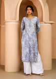 Gosriki Women'S Cotton Blend Chikankari Embroidered Straight Kurta (Zainab Grey-Nw-Gs_L_Grey_Large),Grey,,B0D18H5Z71