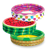 3 Pack 45 X 10 Inflatable Kiddie Pools, Watermelon & Pineapple & Cupcake Swimming Pool for Kids Seasonal Merriment, Indoor&Outdo
