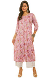 Soch Women's Rayon Floral Regular Kurta (CWS4KU60461C_Pink_S)