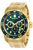 Invicta Mens 0075 Pro Diver Chronograph 18k GoldPlated Watch