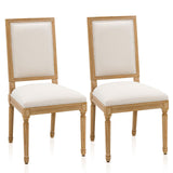 Furniliving French Country Dining Chairs Set of 2, Upholstered Dining Room Chairs with Back Farmhouse Kitchen Chairs for Living