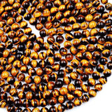 Zenkeeper 108 Pcs Tiger Eye Beads for Jewelry Making 8 MM Golden Tigers Eye Gemstones Loose Stone Beads for Bracelet Making