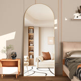 Neuweaby Arched Floor Mirror 65 X24 Gold Arch Full Length Mirror With Stand Large Wall Mirror Full Body Mirror Standing Hanging Or Leaning Against Wall For Bedroom Entry Bedroom Living Room -Like New