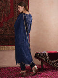 Anni Designer Women'S Cotton Blend Straight Printed Kurta With Pant & Dupatta (Manini Blue_Xl_Blue_X-Large),Blue,XL,,,