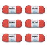 Bernat Handicrafter Cotton Tangerine Yarn - 6 Pack of 50g/1.75oz - Cotton - 4 Medium (Worsted) - 80 Yards - Knitting/Crochet