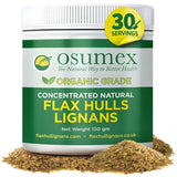 Osumex Flax Seed Hull Powder 150g - Flax Seeds Organic High in Lignan SDG for Digestion, Natural Concentrate Flaxseed Shells Onl
