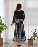 Gosriki Women'S Georgette Chikankari Embroidered Anarkali Kurta (Kari Black-Kbv-Gs_S_Black_Small),Black,,B0CNLZYBCJ