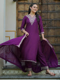 Libas Women'S Silk Blend Kurta Set (485770R Burgundy S