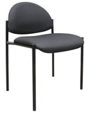 Boss Office Products Dimond Fabric Stacking Chair in Black, B9505-BK