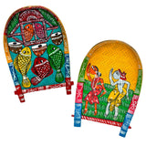 CraftoobaS HandPainted Bamboo Soop Sup Moram Kulo Set Wall & Tabletop Decor Set | Bengal Patachitra Tribal Art | Handmade Indi