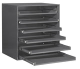 Durham 321B95 Heavy Duty Bearing Slide Rack Without Door (Holds 6 Large Compartment Boxes), 205/16 x 1515/16 x 217/8