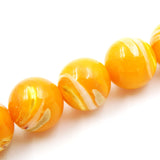 Malahill Gemstone Beads for Jewelry Making, Sold per Bag 5 Strands Inside, Golden Trumpet Shell Beads 10mm