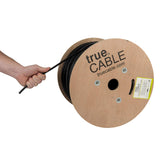 TRUE CABLE Cat6 Direct Burial Outdoor Bulk Ethernet Cable, Shielded F/UTP, 1000ft, Black, 23AWG Solid Bare Copper, Heavy Duty Ou