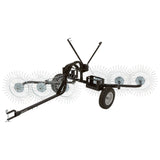 Yard Tuff 55 Inch VShaped Steel Tow Behind Acreage Rake with Pin Style Hitch for ATV, UTV, or Utility Trailer Attachment, Black