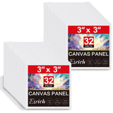 ESRICH 3x3IN Small Canvases for Painting, 32 Pack Mini Canvas Boards Cotton Painting Canvas Primed Acid Free Mini Blank Canvas P