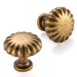 ASKANO 30 Pack 1-1/4 Inch, Round Antique Brass Cabinet Knobs Vintage Brass Drawer Knobs Brass Cabinet Pulls, ZK2408 Solid Kitche