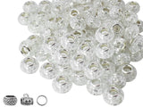 White Crackle Large Hole Beads 140pcs 14mm European Craft for DIY Bracelet Jewelry Making Rondelle Slide Charm Big Resin Fairy G