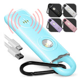 Personal Safety Alarm Keychain for Women Protection - USB Rechargeable 130 dB Self Defense Siren Panic Key Chain with Light and