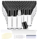 Olutacot 150 Pcs Essential Oil Roller Bottles 10 ml Leakproof Empty Glass Roll on Bottles with Stainless Steel Roller Balls with
