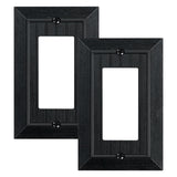 2-Pack Classic Beadboard Decorator Wall Plate Cover, Matte Black Decorative Switch Plates and Outlet Covers, Durable Unbreakable