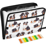 German Shepherd Expanding File Folder Cute Dog Accordion Filing Folder A4 Letter Size File Pockets Zipper Closure Portable Paper