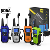 Topsung Walkie Talkies Long Range for Adults Rechargeable with Earpiece NOAA Weather Alert, Multi-purpose 2 Way Radio 4 Pack for