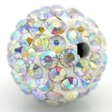 RUBYCA Pave Czech Crystal Disco Ball Clay Beads fit Shamballa Jewelry (20pcs, 12mm, White AB Crystal)